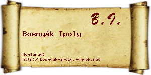 Bosnyák Ipoly névjegykártya